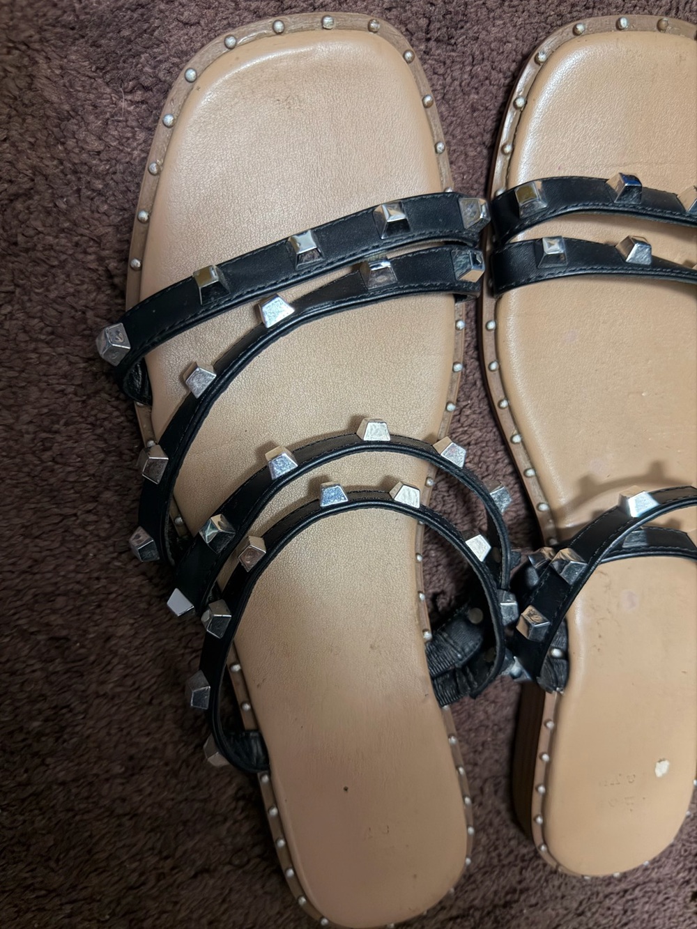 Women’s Black Studded Strappy Sandals